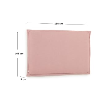 Tanit headboard with pink linen removable cover, for 160 cm beds - sizes
