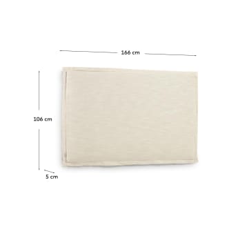 Tanit headboard with white linen removable cover, for 160 cm beds - sizes