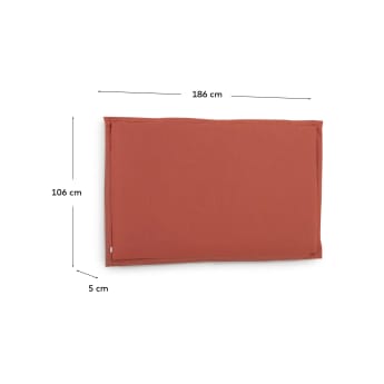 Tanit headboard with maroon linen removable cover, for 180 cm beds - sizes