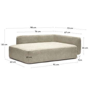 Bowie cover for large bed for pets in beige, 73 x 98 cm - sizes
