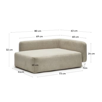 Bowie cover for small bed for pets in beige, 63 x 80 cm - sizes