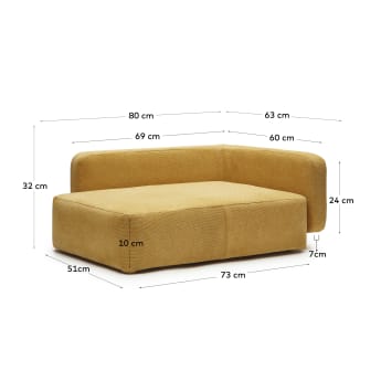 Bowie small bed for pets in mustard 63 x 80 cm - sizes