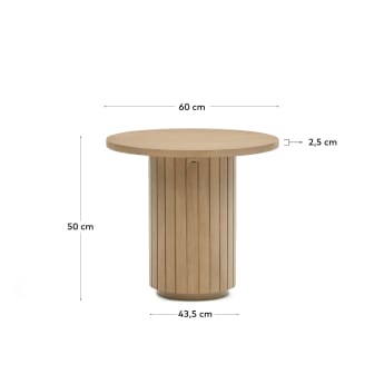 Mesa auxiliar redonda Licia de madera maciza de mango Ø 60 cm - tamaños