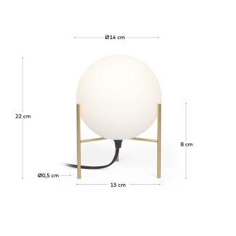 Lampe de table Seine en acier finition laiton - dimensions