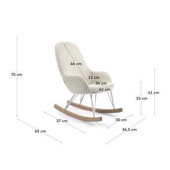 Joey children’s rocking chair in white fleece - sizes