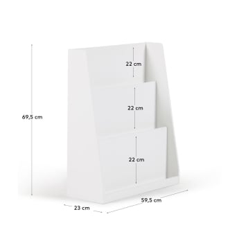 Estante para livros Adiventina de MDF branco 59,5 x 69,5 cm - tamanhos