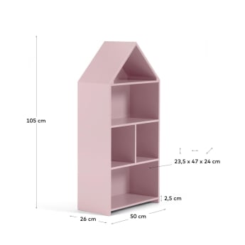 Παιδική ραφιέρα Celeste, ροζ MDF, 50 x 105 εκ - μεγέθη