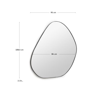 Miroir Anera en métal noir 84 x 108,5 cm - dimensions