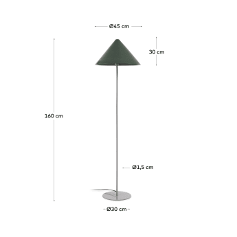 Valentine floor lamp, metal with a green and beige finish - sizes