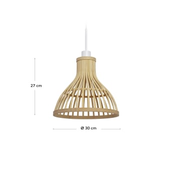Nathaya bamboo ceiling lampshade with a natural finish, Ø 30 cm - sizes
