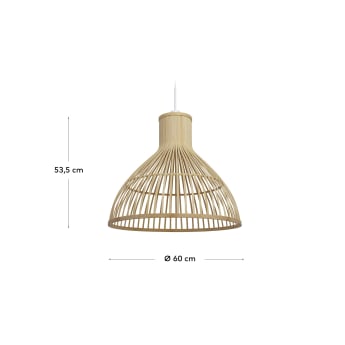Nathaya bamboo ceiling lampshade with a natural finish, Ø 60 cm - sizes