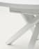 Στρογγυλό επεκτεινόμενο τραπέζι Vashti, γυαλί και MDF λευκά ατσάλινα πόδια Ø120(160)x120εκ