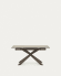 Tavolo allungabile Atminda in porcellana e gambe acciaio finitura marrone 160(210)x90 cm