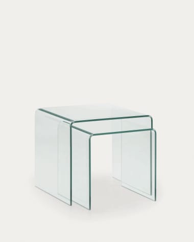 Set Burano de 2 mesas de apoio encaixar de vidro