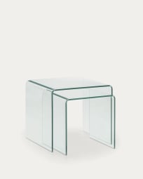 Burano Set aus 2 Satztischen aus Glas