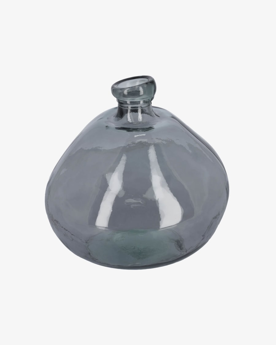 Ruwe olie Romantiek President Brenna grote glazen vaas blauw 100% gerecycled | Kave Home
