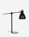 Tescarle table lamp in beech wood and steel with black finish