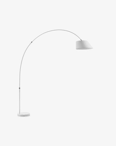 May steel floor lamp with white marble base UK adapter