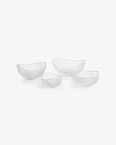 벨라라 와이어 화이트 바스켓 4P세트