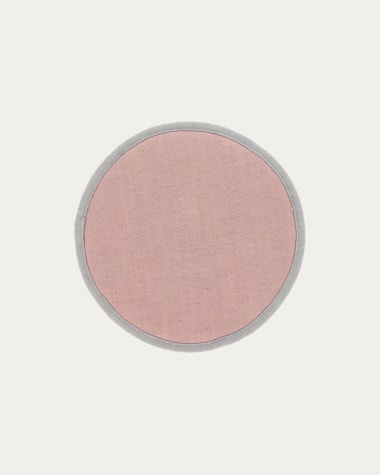 Prisa round chair cushion in pink, 35 cm