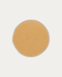 Prisa round chair cushion in mustard, 35 cm