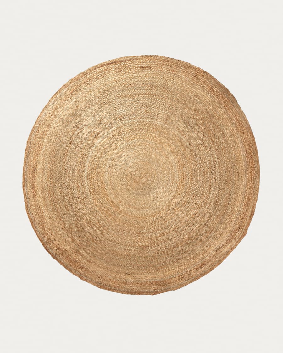 Paco Home Alfombra de yute tejida a mano redonda con fibras naturales en la  naturaleza, tamaño: 6'7 redonda