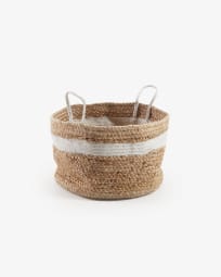 Saht basket natural and white