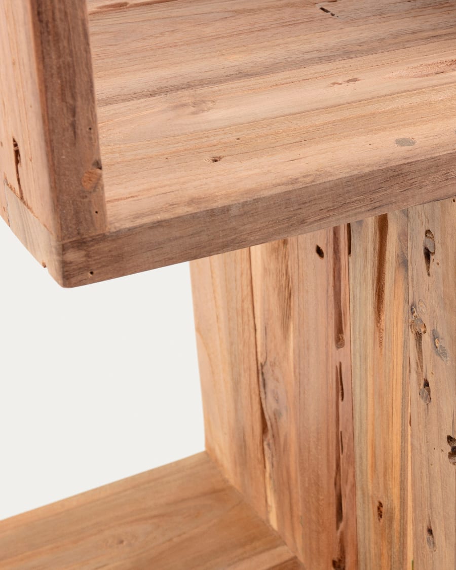 Toallero Uliana de madera maciza de teca con acabado natural 50 x 160 cm