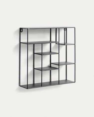 Nils Regal Quadrat aus Stahl mit schwarzem Finish 37 x 37,5 cm