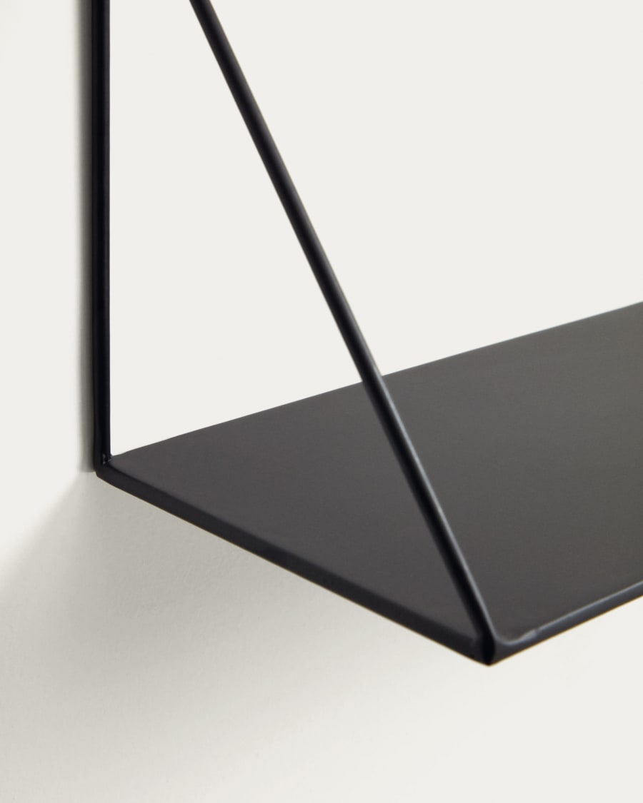 Opnieuw schieten Traditie verkopen Teg Wandplank Driehoek in staal met zwarte afwerking 40 x 20 cm | Kave Home