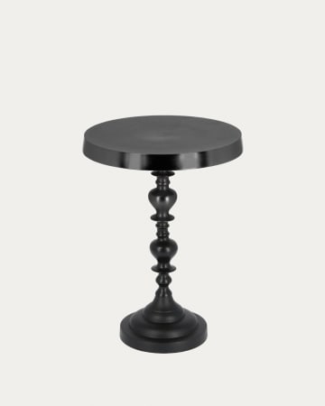 Shaine side table in black aluminium Ø 33 cm
