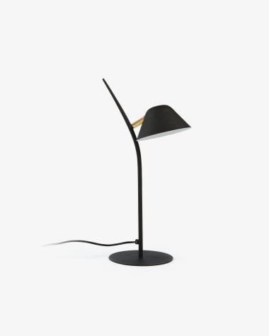 Aurelia table lamp in steel with black finish UK adapter
