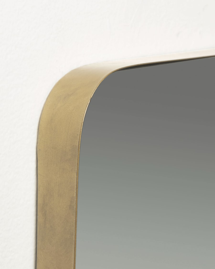 Espejo de pared Marco metal dorado 60 x 60 cm
