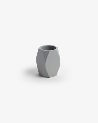Bathroom cup Lyndo of grey polyresin