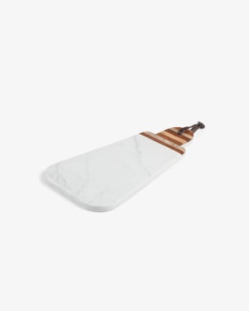 Bryant oval triangular cutting board white marble handle