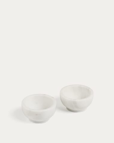 Callhan set 2 bowls white marble
