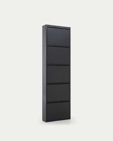 Schuhschrank Ode 50 x 168,5 cm 5 Türen schwarz