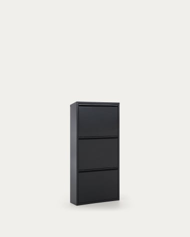 Ode schoenenkast 50 x 103 cm, 3 deuren, zwart