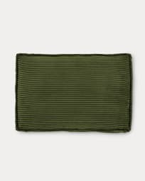 Blok kussen in groen corduroy met brede naad, 40 x 60 cm