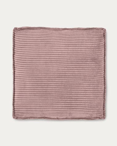 Cuscino Blok di velluto a coste rosa 60 x 60 cm