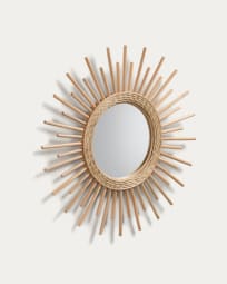 Marelli natural rattan mirror, Ø 60 cm