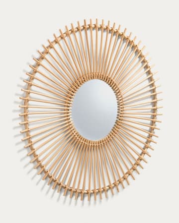 Louisa rattan mirror, Ø 81 cm