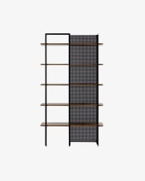Nadyria plank in notenhoutfineer en staal met zwarte afwerking 100 x 180 cm