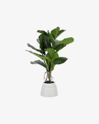 Planta artificial Lyrata con maceta de cerámica blanco 60 cm