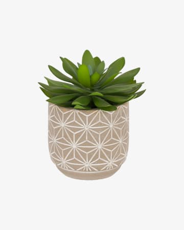 Planta artificial Cactus con maceta de cemento 17 cm