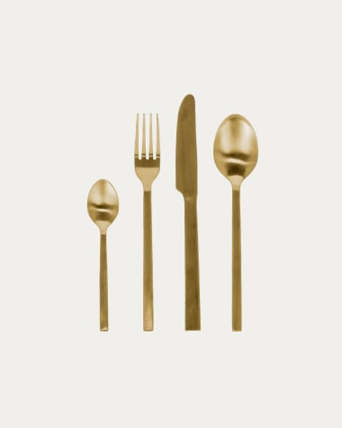 Lite 16-piece golden cutlery set gold