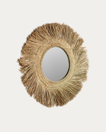 Rumer natural fibre mirror, Ø 72 cm