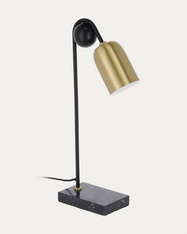 Natsumi table lamp in metal, wood and marble UK adapter