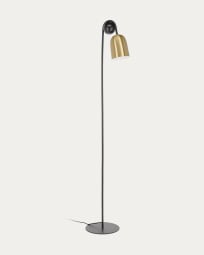 Natsumi metal and wood floor lamp UK adapter