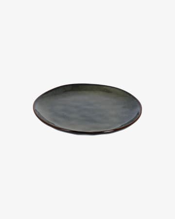 White and dark blue Odile dessert plate